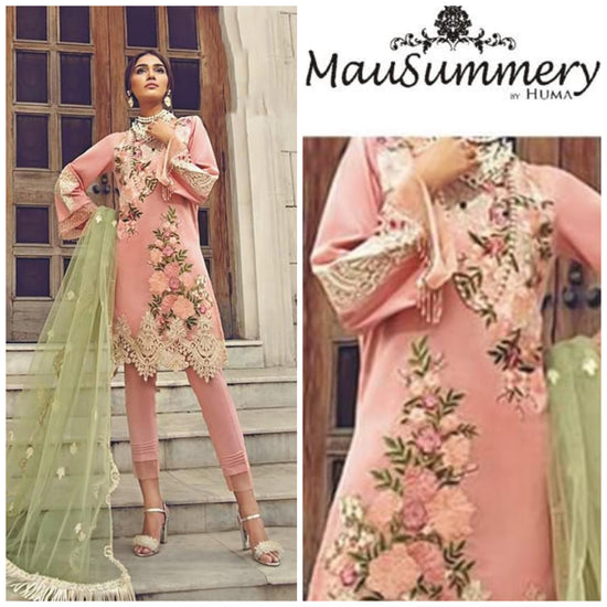 MAUSUMMERY LAWN UNSTICH EMBROIDERED 3-PIC