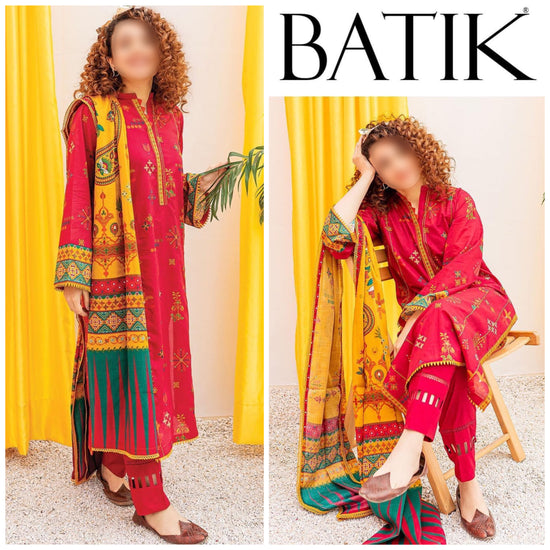 BATIK LAWN UNSTICH EMBROIDERED 3-PIC